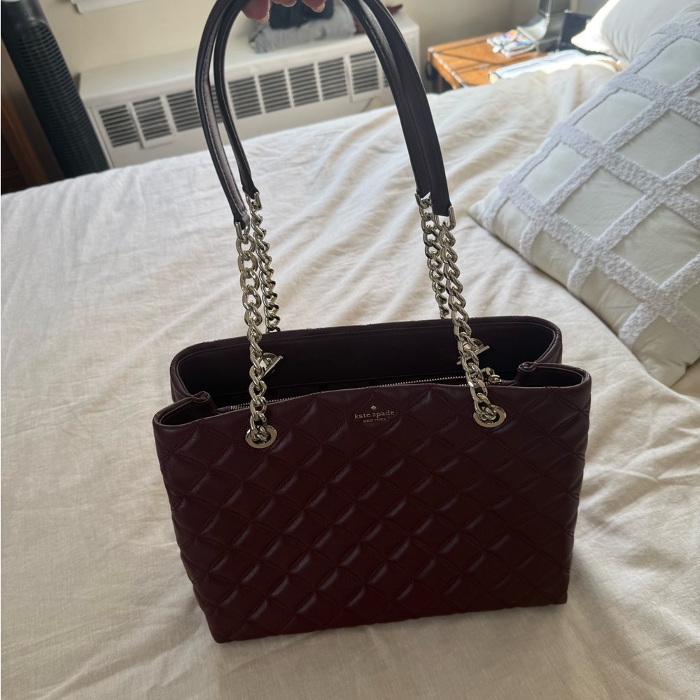 Kate Spade Quilted Dark Red Shoulder Bag